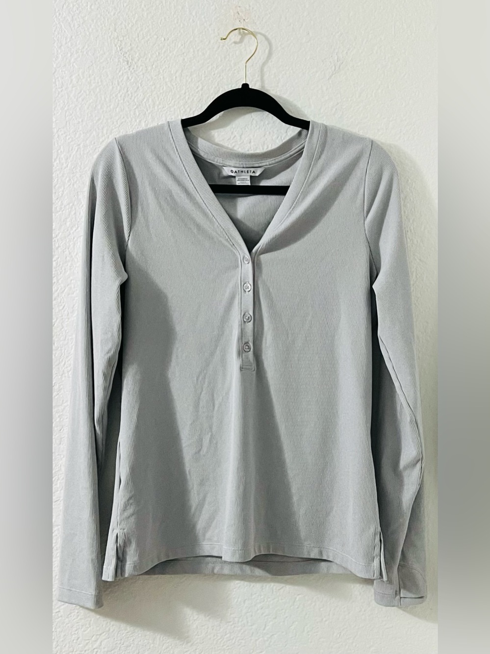 Athleta Uptempo Ribbed Henley Top